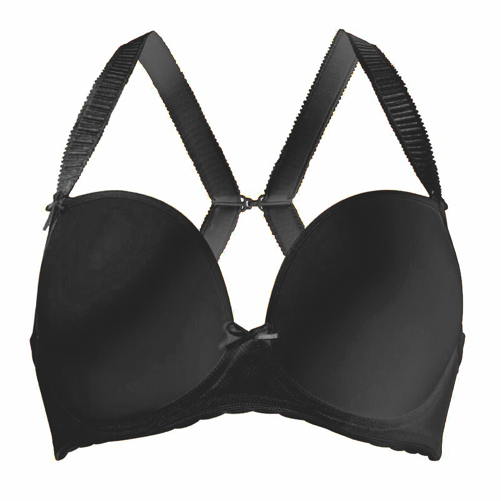 FREYA, 'Deco Vibe' Black, Moulded Plunge Bra - J Hook